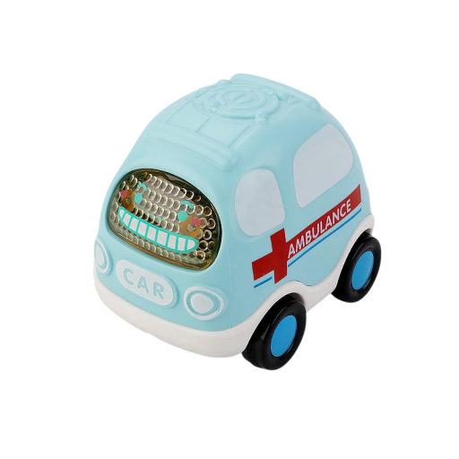 Ambulancia infantil para niños y niñas a partir de 1 año. Juguete seguro para niños pequeños. Regalo para niños de 1 a 3 años. Vehículo para el desarrollo motor.