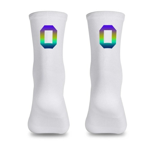 Ammattimaiset valkoiset kompressiosukat urheiluun, unisex, EU 39-46, heijastavat, hengittävät ja polvenkorkuiset pyöräilysukat, nailonia.