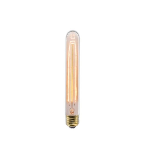 Ampoule Edison longue tubulaire T225 avec filament E27 40 W 220 V 3 x 22,5 cm Verre et douille en laiton Lumière chaude Pour luminaires suspendus