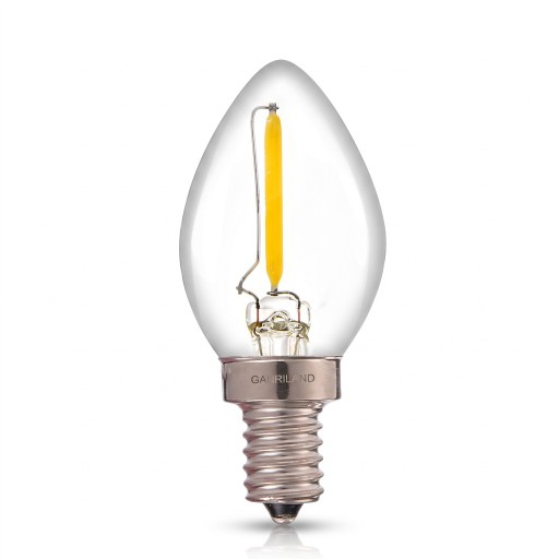Ampoule LED dimmable C7 E14 en forme de bougie avec filament LED 0,5 W 220–240 V 63 x 23 mm Bulbe transparent Blanc chaud 2700 K Pour lampes et luminaires