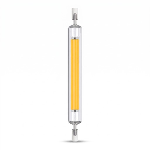 Ampoule LED tubulaire R7S 118 mm Douille double face 30 W 220 V bande COB dans un tube transparent Blanc naturel Pour projecteurs et luminaires