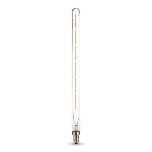 Ampoule LED tubulaire T20 E14 Forme longue avec filaments LED 6 W 300 x 20 mm Abat-jour en verre transparent Blanc chaud 2700 K Pour lampes et luminaires
