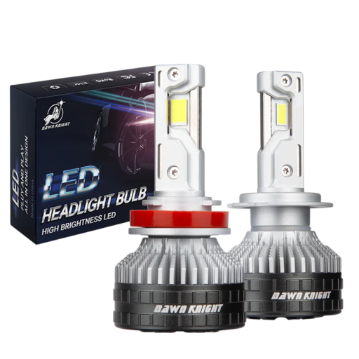 Ampoules LED 9006/HB4 K9C PLUS paquet de 2 pièces 12 V 200 W Corps en aluminium avec ventilateur Lumière blanche 4300 K Pour phares à projecteur de voiture