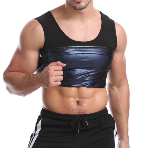Αναδιαμορφωτικά ρούχα Ανδρικό neoprene fitness μπλουζάκι αδυνατίσματος Συμπιεστικό σαουνάκι για σπορ Υποστήριξη καύσης λίπους Αδυνατιστικό αθλητικό μπλουζάκι