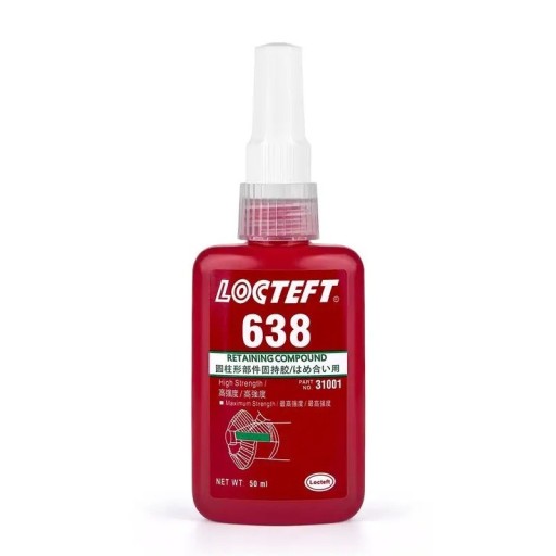 Anaerobní lepidlo 638 50 ml vysoká pevnost rychlé vytvrzení pro dynamicky namáhané válcové spoje hřídele, ložiska, pouzdra