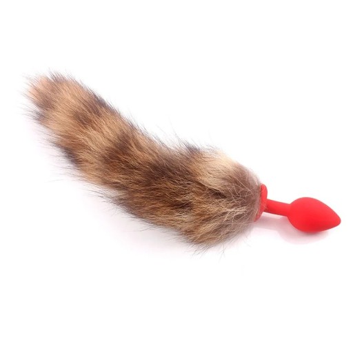 Anális dugó szőrös kéttónusú farokkal játékos szerepjátékhoz és erotikus fantáziákhoz, farok hossza 32 cm, diszkrét csomagolás