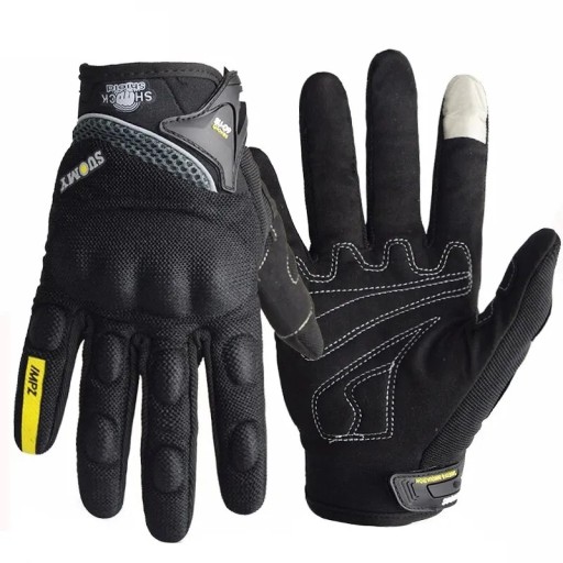 Åndbare fuldfinger motorcykelhandsker til racing Stilfulde skridsikre motorcykelhandsker Polyester Nylon PVC Svamp Brugbar Holdbar