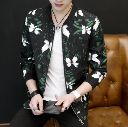 Ανδρικό ανοιξιάτικο/φθινοπωρινό μπουφάν με λουλούδια