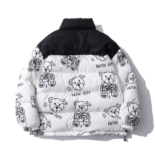 Ανδρικό χειμερινό μπουφάν με αρκούδες