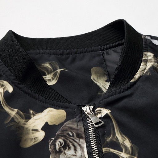 Ανδρικό μπουφάν με κρανία - Μαύρο