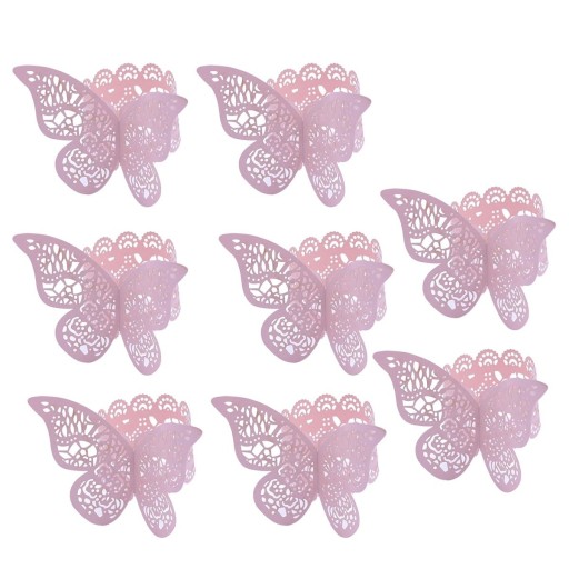 Anel de papel para guardanapos com borboleta 50 un