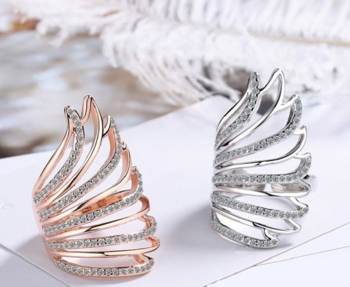 Anel feminino asa de anjo