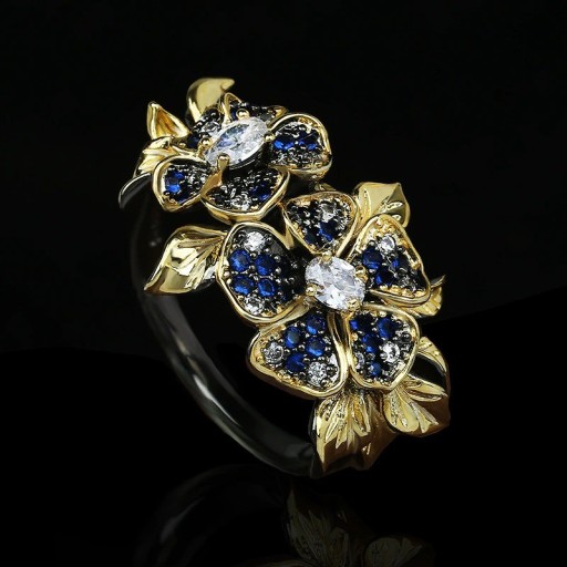 Anello da donna con fiori D1574