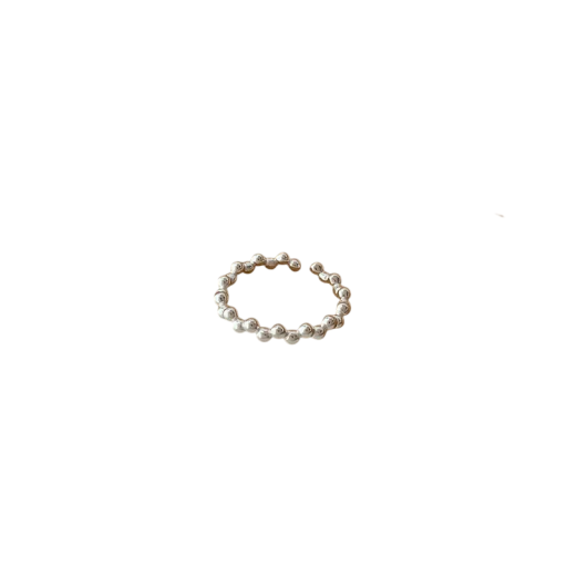 Anillo Abierto de Bolitas Ajustable para Mujeres Anillo Minimalista y Elegante de Bolitas Regulares Joyería Delicada