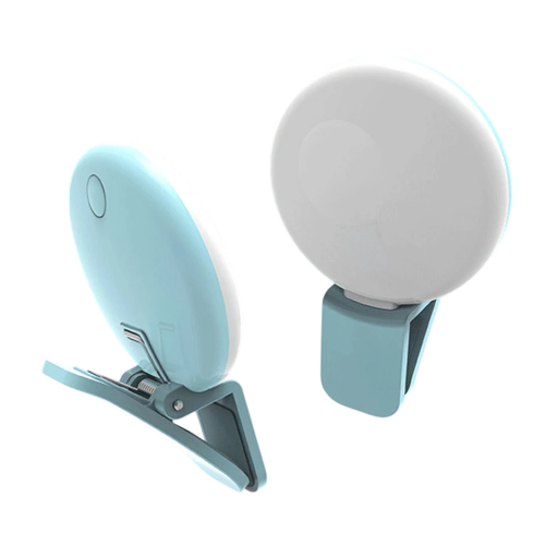 Anillo de luz LED con clip y carga USB, lámpara portátil para selfies con el móvil y vídeos en directo, luz complementaria universal para fotografía.