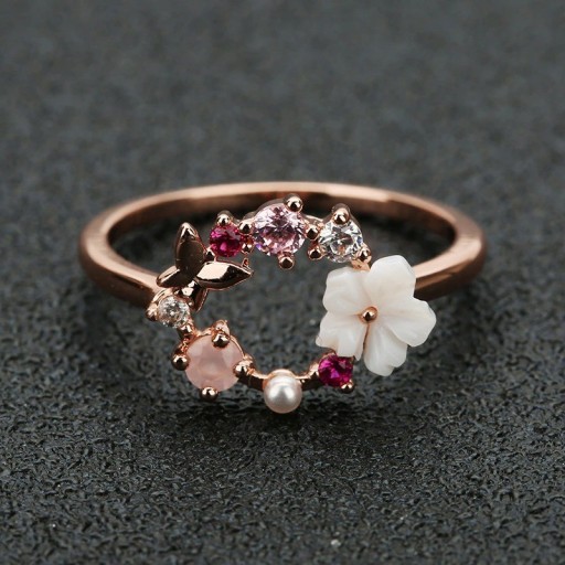 Anillo de mujer con flor D2563