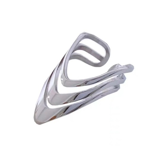 Anillo de mujer de 3 capas Tamaño ajustable Motivo artístico Joyería elegante y lujosa para mujeres complemento de moda para uso diario