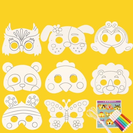 Animal Colouring Masks 8 Pack