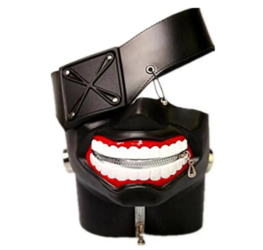 Anime Tokyo Ghoul Kaneki Ken cosplay maska guma PU 65x45 cm Halloween karneval party hororová rekvizita kostýmní doplněk pro fanoušky anime