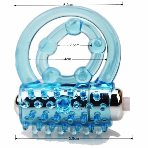 Anneau vibrant en latex mousse avec fente pour œuf design double 5,8 cm emballage discret