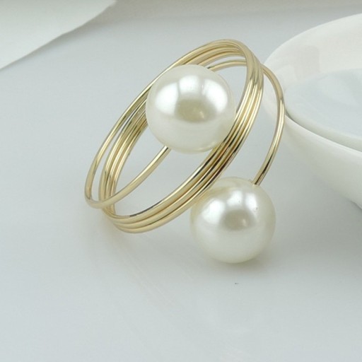 Anneaux de décoration pour serviettes avec perles 10 pcs