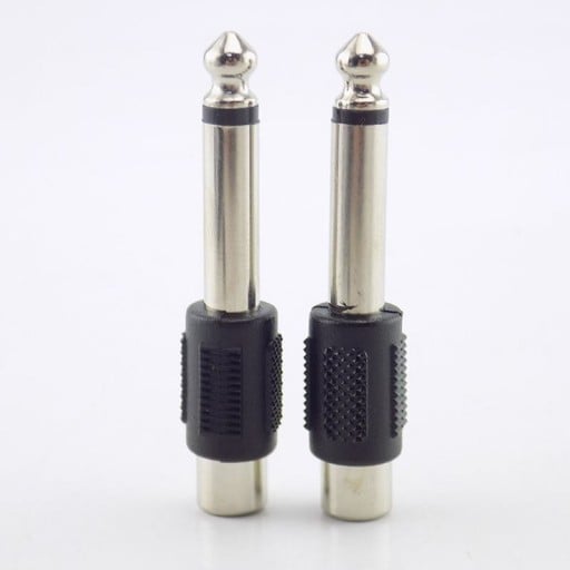 Αντάπτορας jack 6,35 mm αρσενικό σε RCA cinch θηλυκό 10 τεμ Μείωση για σύνδεση καλωδίου RCA σε υποδοχή jack Μονοφωνικό σχέδιο Μεταλλικές άκρες