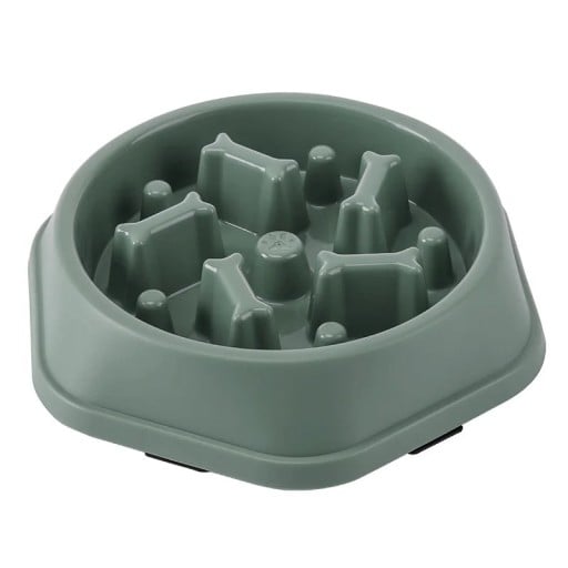 Anti-synke skål 19x23x5cm til katte og hunde med indvendige fremspring for at kontrollere hurtig fodring, forhindre mad i at synke, ergonomisk