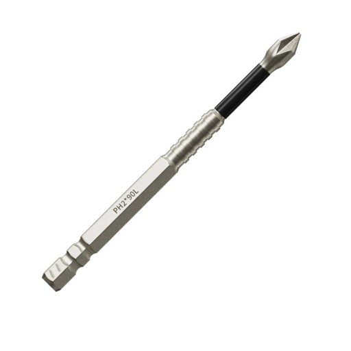 Antislip PH2 bit 90 mm lang met smalle body en precisiekop voor het schroeven in krappe of diepe ruimtes zonder wegglijden