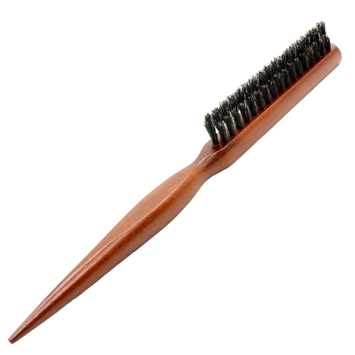 Antistatisk kam med vildsvinebørster, 24 cm, træskaft, hovedbundsmassage