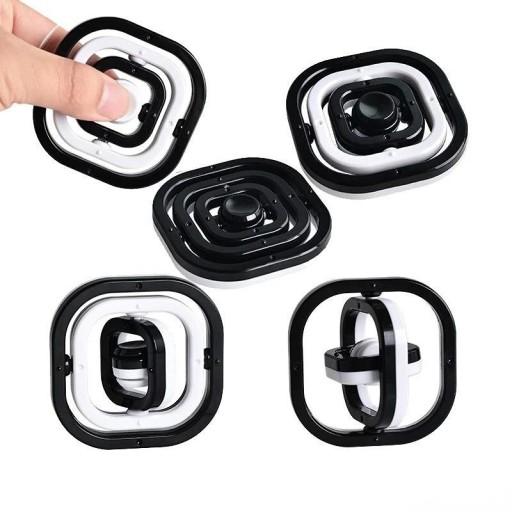 Antistress fidget spinner vierkant 7 cm draaiend mechanisch element voor stressverlichting en ondersteuning van concentratie