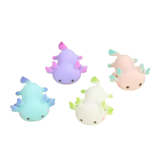 Antistress-Knetspielzeug Axolotl 12 × 8,2 × 4,8 cm weiche Squishy-Figur für die Hand zur Stressbewältigung entspannendes Spielzeug