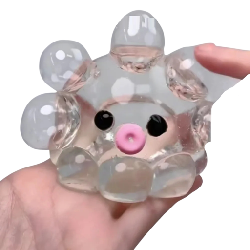 Antistress-Knetspielzeug Krake transparent mit Blasen-Effekt weiche squishy Entspannungshelfer für die Hand