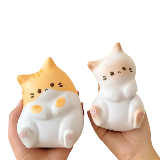 Antistress knijphandpop kat Squishy 6,5 × 5 cm zachte PU-schuim langzaam terugkerende ontspanningstool voor in de hand