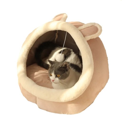 Antypoślizgowe legowisko dla kota z zabawką 31 x 30 x 28 cm