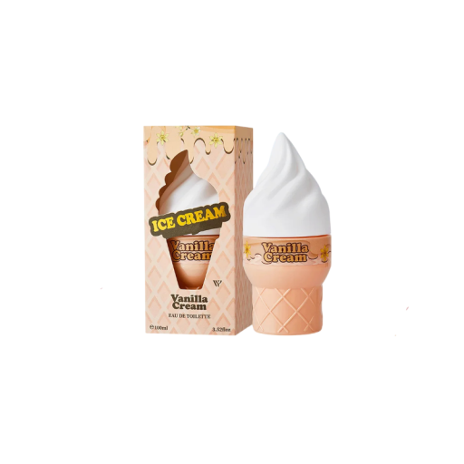 Apă de toaletă Vanilla Cream parfum vanilie smântână migdale și lemn de santal 100 ml spray flacon înghețată pentru uz zilnic și ca cadou