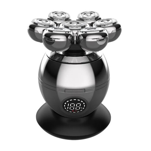 Aparador de Barba Elétrico Aparador de Barba à Prova de Água com Ecrã LED Aparador de Cabelo Sem Fios