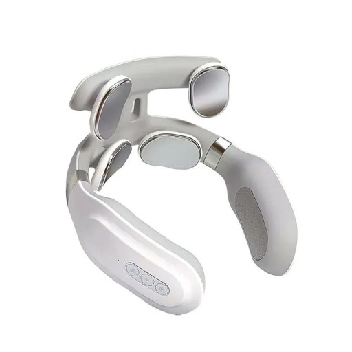 Aparat de masaj pentru gât 16x14x8,5 cm Aparat de masaj încălzit pentru gât cu vibrații, lumină, respirație și compresie Protecție coloană vertebrală Relaxare gât