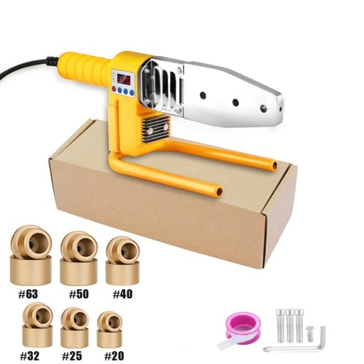 Aparat de sudură pentru țevi din plastic 1000W cu afișaj digital pentru accesorii de 20, 25, 32 mm, set cu suport și accesorii 220V