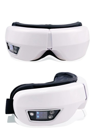 Aparelho de massagem vibratória para o rosto e olhos Massagem multifuncional sem fios com música Bluetooth Ecrã digital Compressa aquecida Almofada de massagem por acupressão