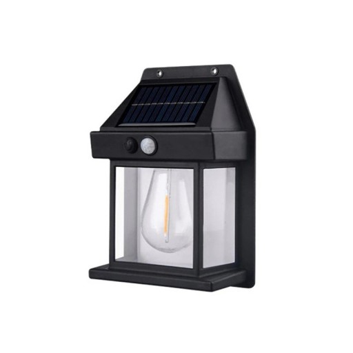 Aplică solară LED de perete 17x12x6 cm Lumină de securitate pentru exterior cu senzor de mișcare IP65 Iluminare impermeabilă pentru fațadă verandă terasă