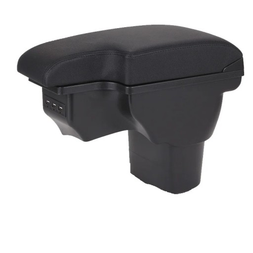 Apoyabrazos 35 x 16 cm para Nissan Juke e Infiniti ESQ 2010–2019 Cuero sintético de doble capa Plástico ABS Caja de almacenamiento con USB y USB-C para consola central