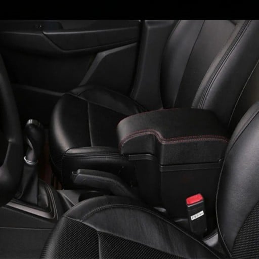 Apoyabrazos de cuero para Mazda CX-3 y Mazda 2 Skyactiv con USB, apoyabrazos deslizante con caja de almacenamiento, cuero auténtico, fácil