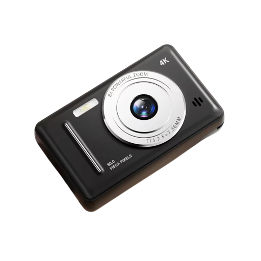 Appareil photo numérique 4K 51,4 MP CCD 18–55 mm Zoom optique 7,1–16x Flash double Appareil photo rétro étanche avec autofocus et stabilisation