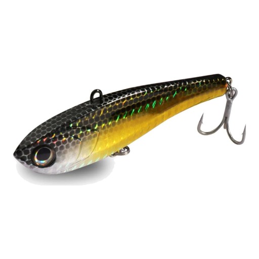 Appât vibrant VIB 5,5 cm 10 g Coulant avec grelot et yeux 3D Deux triples Pour lancer à distance et pêche à la traîne