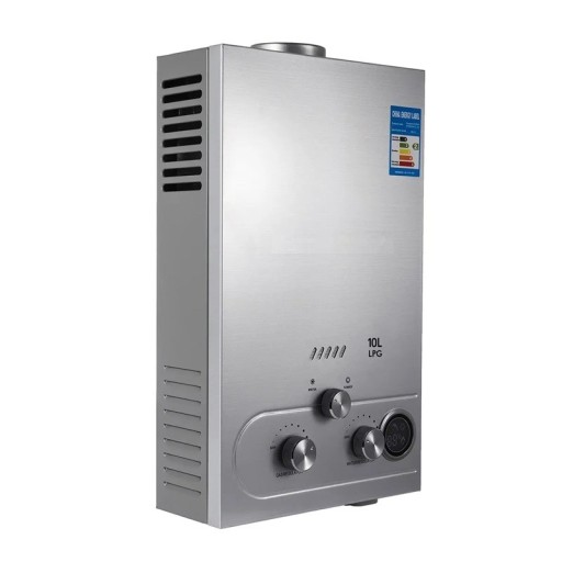 Aquecedor de água de campismo a gás LPG Aquecedor de água de parede Chuveiro portátil com água quente Ecrã digital Funcionamento com garrafa de propano butano 10 l 20 kW