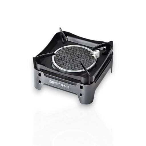 Aragaz pe gaz cu infraroșu 14,5 x 14,5 x 10,5 cm Putere 3600 W Cu furtun adaptor și geantă Suporturi pliabile Gri Pentru camping și turism