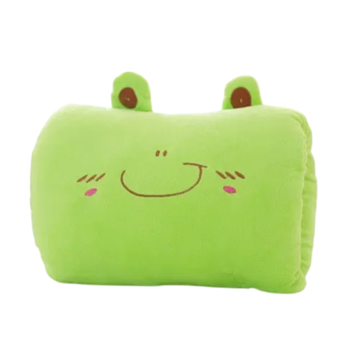 Aranyos kézmelegítő párna 30 x 20 cm Béka motívum Alvópárna Plüss mini párna Ágydekoráció Ajándék téli napokra