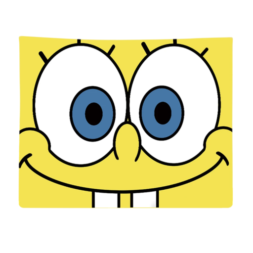 Arazzo 90 x 150 cm SpongeBob Arazzo da parete Decorazione in tessuto disegnata Stanza Camera da letto Design estetico Sfondo colorato per pareti