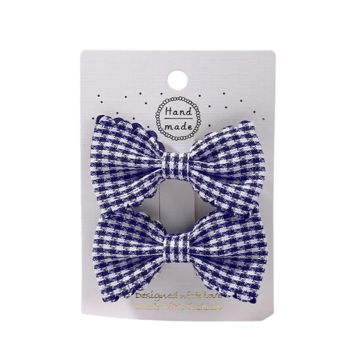 Arc de păr în carouri 2 buc Agrafe cu fundă 6,4 x 3,8 cm Accesoriu elegant Ace de păr cu fundă Coafura elegantă Accesorii de păr drăguțe