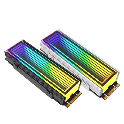 ARGB aluminiumkylare för SSD 73x25,4x15 mm 5V 3Pin för M.2 NVMe disk Effektiv värmeavledning Färgglad belysning Prestandaskydd